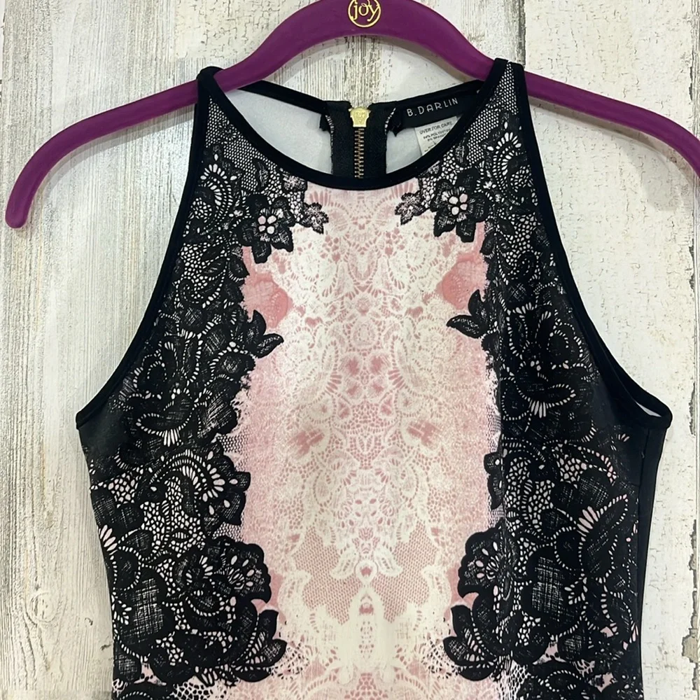 B Darlin  Womens Juniors' Printed High-Neck Bodycon Dress size 1 / 2 - Picture 2 of 13